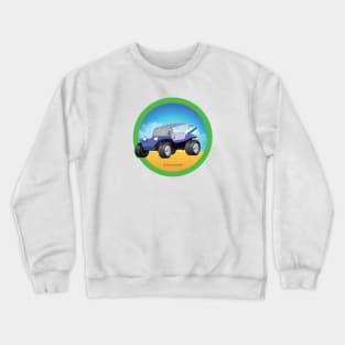 Blue Dune Buggy Side in Green Crewneck Sweatshirt